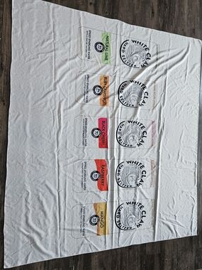 White Claw Printed Beach Towel - White with Multi-Color Can Designs